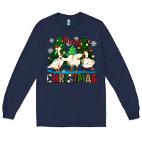 Navy merry christmas duck Long Sleeve Tee - Zillion Design Studio
