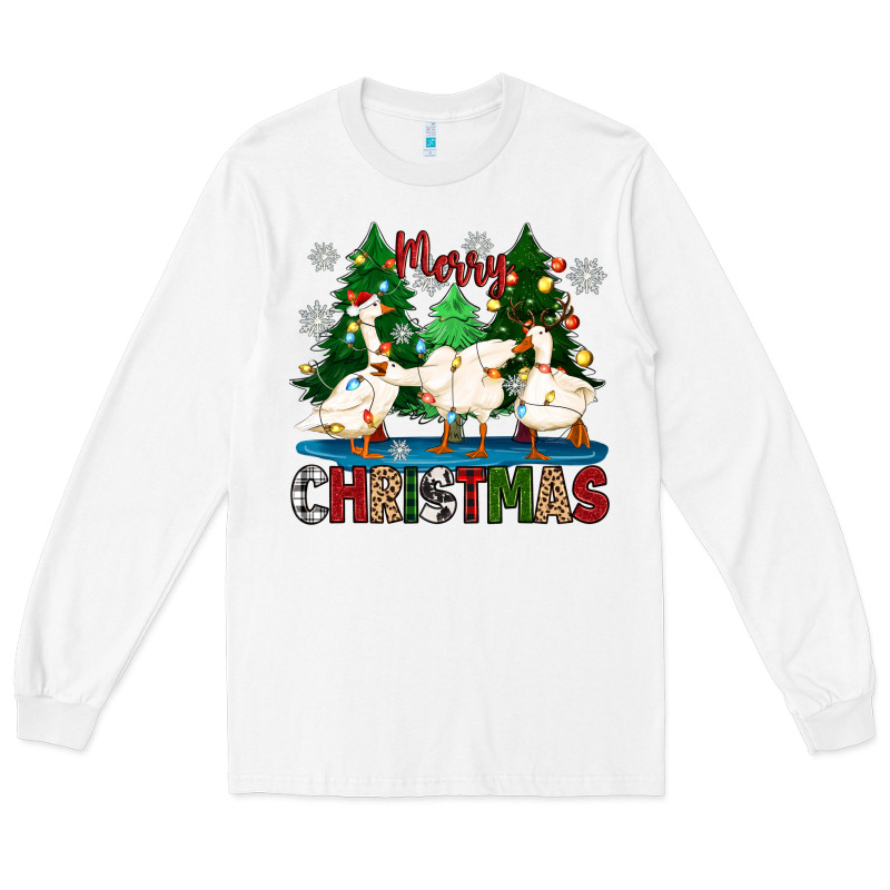Merry Christmas Duck Long Sleeve Tee by Zillion Design Studio | Teevron