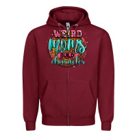 Burgundy weird moms build character Zipper Hoodie - Zillion Design Studio