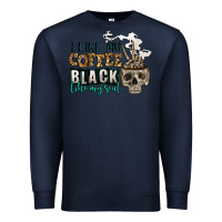 Navy i like my coffee black like my soul Premium Sweatshirt - Jasminsmagicworld