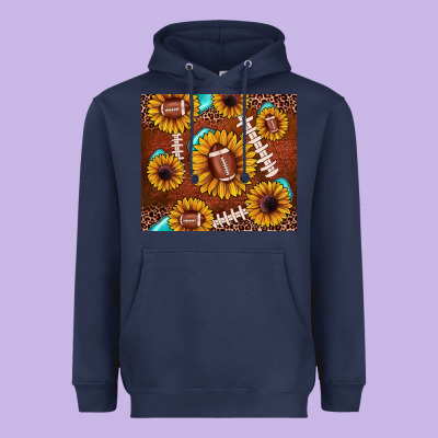 Football Leopard Sunflower Heavyweight Hoodie Designed By Jahusdesignshop