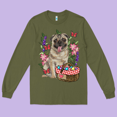 Long Sleeve Tee easter pug