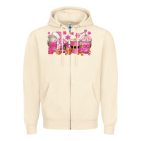 Sandshell pink christmas coffee cups Zipper Hoodie - texasbilliewilder