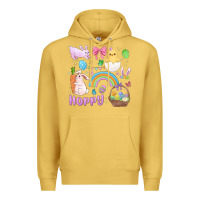 Antique Gold easter hoppy bunny Premium Hoodie - MaliasSmallBusiness