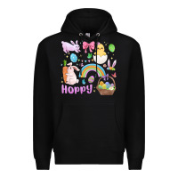 Black easter hoppy bunny Premium Hoodie - MaliasSmallBusiness