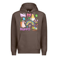 Coffee easter hoppy bunny Premium Hoodie - MaliasSmallBusiness