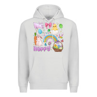 Dove Grey easter hoppy bunny Premium Hoodie - MaliasSmallBusiness