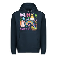 Navy easter hoppy bunny Premium Hoodie - MaliasSmallBusiness