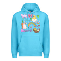 Ocean Blue easter hoppy bunny Premium Hoodie - MaliasSmallBusiness