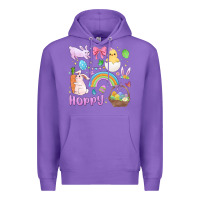 Purple easter hoppy bunny Premium Hoodie - MaliasSmallBusiness