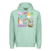 Seafoam easter hoppy bunny Premium Hoodie - MaliasSmallBusiness