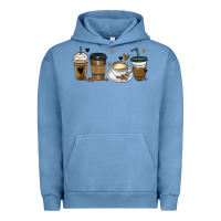 Pigment Pebble Blue coffee latte coffee cups Urban Hoodie - MaliasSmallBusiness