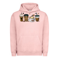 Pigment Salmon coffee latte coffee cups Urban Hoodie - MaliasSmallBusiness