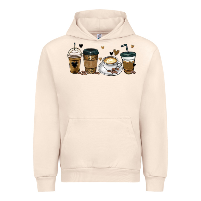 Coffee Latte Coffee Cups Urban Hoodie by MaliasSmallBusiness | Teevron
