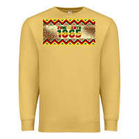 Antique Gold juneteenth 1865 leopard licence plate template Premium Sweatshirt - Artiststas