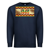 Navy juneteenth 1865 leopard licence plate template Premium Sweatshirt - Artiststas