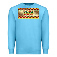 Ocean Blue juneteenth 1865 leopard licence plate template Premium Sweatshirt - Artiststas