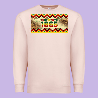 Juneteenth 1865 Leopard Licence Plate Template Premium Sweatshirt Designed By Artiststas