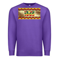Purple juneteenth 1865 leopard licence plate template Premium Sweatshirt - Artiststas