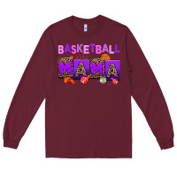 Burgundy basketball mama Long Sleeve Tee - AdoDesignShop