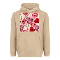Mushroom valentines day lollipops and lips seamless pattern Heavyweight Hoodie - BundleAndBundleShop