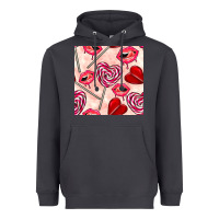 Smoke valentines day lollipops and lips seamless pattern Heavyweight Hoodie - BundleAndBundleShop