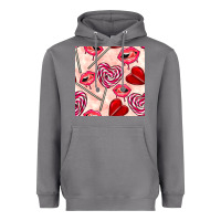 Storm valentines day lollipops and lips seamless pattern Heavyweight Hoodie - BundleAndBundleShop