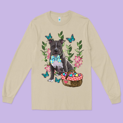 Long Sleeve Tee easter pitbull