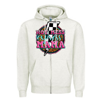 Oatmeal Heather hot mess express mama Zipper Hoodie - Zillion Design Studio