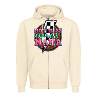 Sandshell hot mess express mama Zipper Hoodie - Zillion Design Studio