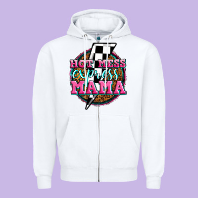 Hot Mess Express Mama Zipper Hoodie Designed By Zillion Design Studio