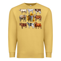 Antique Gold western cowsand sunflowers Premium Sweatshirt - AdoDesignShop