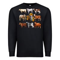 Black western cowsand sunflowers Premium Sweatshirt - AdoDesignShop