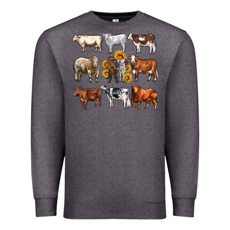 Western Cowsand Sunflowers Premium Sweatshirt by AdoDesignShop | Teevron