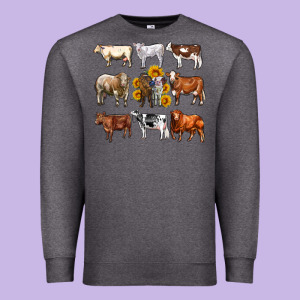 Western Cowsand Sunflowers Premium Sweatshirt Designed By Adodesignshop
