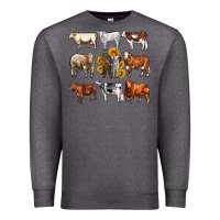 Charcoal Heather western cowsand sunflowers Premium Sweatshirt - AdoDesignShop