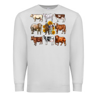 Dove Grey western cowsand sunflowers Premium Sweatshirt - AdoDesignShop