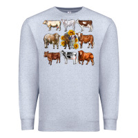 Heather Grey western cowsand sunflowers Premium Sweatshirt - AdoDesignShop