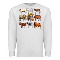 Oatmeal Heather western cowsand sunflowers Premium Sweatshirt - AdoDesignShop