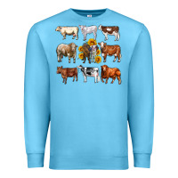 Ocean Blue western cowsand sunflowers Premium Sweatshirt - AdoDesignShop