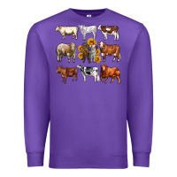 Purple western cowsand sunflowers Premium Sweatshirt - AdoDesignShop