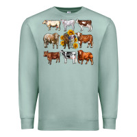 Seafoam western cowsand sunflowers Premium Sweatshirt - AdoDesignShop