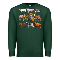 Sports Green western cowsand sunflowers Premium Sweatshirt - AdoDesignShop