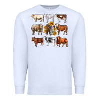 White western cowsand sunflowers Premium Sweatshirt - AdoDesignShop