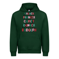 Forest Green dasher dancer prancer vixer comet cupid donner bli Urban Hoodie - MaliasSmallBusiness