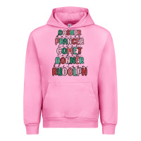 Fuchsia Pink dasher dancer prancer vixer comet cupid donner bli Urban Hoodie - MaliasSmallBusiness