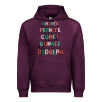 Mauve Wine dasher dancer prancer vixer comet cupid donner bli Urban Hoodie - MaliasSmallBusiness