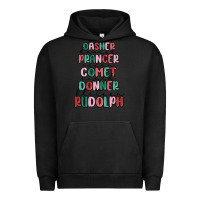 Pigment Black dasher dancer prancer vixer comet cupid donner bli Urban Hoodie - MaliasSmallBusiness