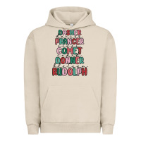 Pigment French Oak dasher dancer prancer vixer comet cupid donner bli Urban Hoodie - MaliasSmallBusiness