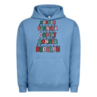 Pigment Pebble Blue dasher dancer prancer vixer comet cupid donner bli Urban Hoodie - MaliasSmallBusiness